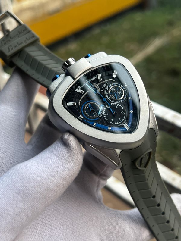 Lamborghini Blue Dial Grey Belt AA
