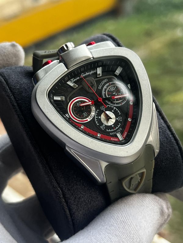 Lamborghini Red Dial Grey Belt AA