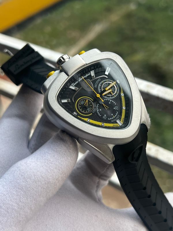 Lamborghini Yellow Dial Black Belt AA