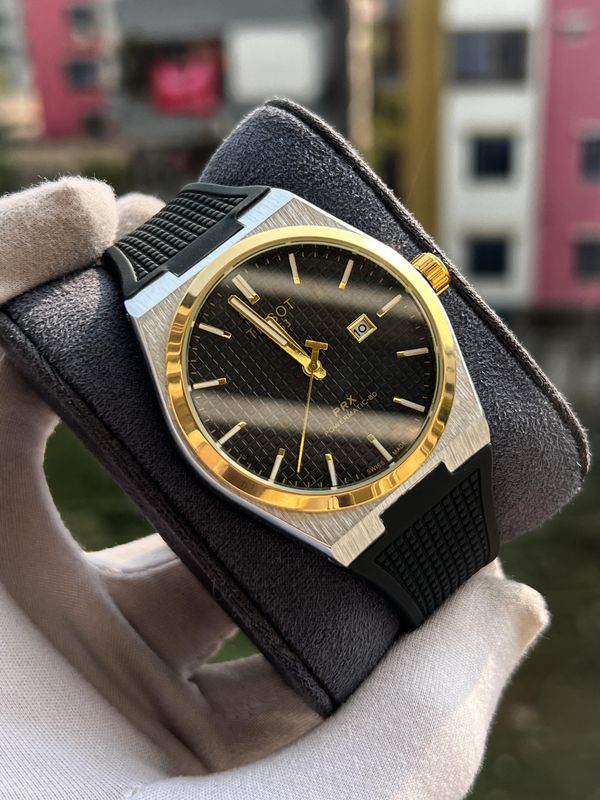 Tissot Prx Black Dila Gold Bezel AA