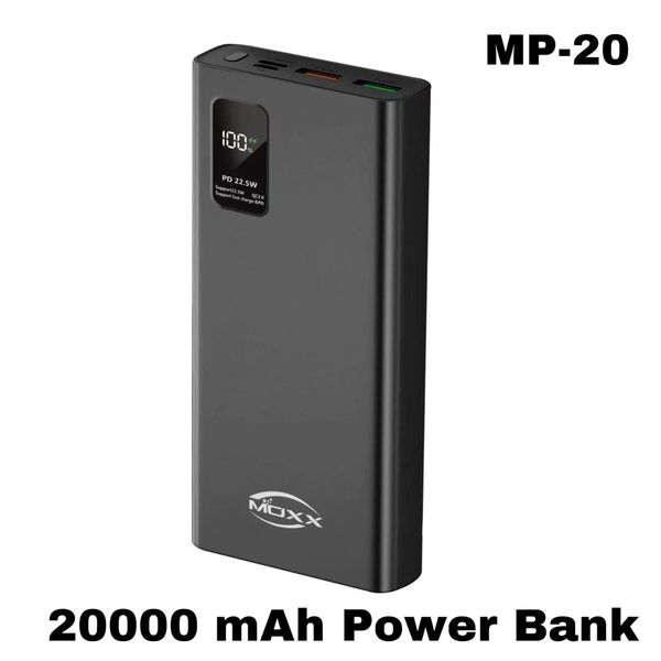 Moxx MP-PB20 Power Bank ⚡ 20000mAh 🖤 Black with 6 Months Warranty