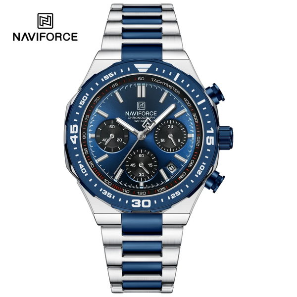 NAVIFORCE NF8049 Watch for Men Luxury Fashion Waterproof Stainless Steel Band Male Date Chronograph Quartz Wristwatch