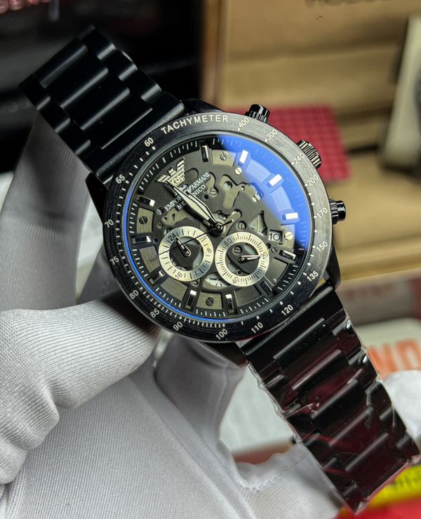 Armani Meccanico Flat Chain Full Black V2
