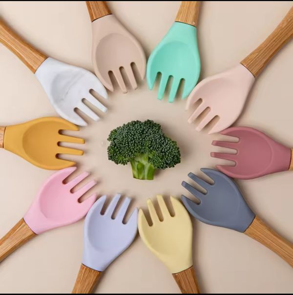 Silicone & Wooden Fork