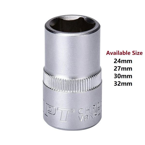 MPT 1/2" Socket ( 24mm | 27mm | 30mm | 32mm ), Cr-V; Model : MHG04001
