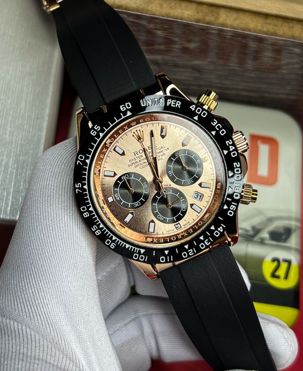 Rolex Daytona Belt Black RG Case RG Dial Black Sub Simple