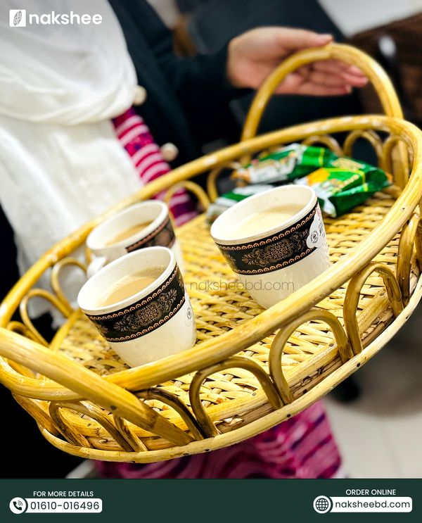বেতের ট্রে (Cane Tray) - ওভাল আকৃতি (Design Code: T02)