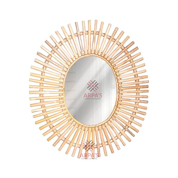 Rattan Made Oval Shaped Mirror