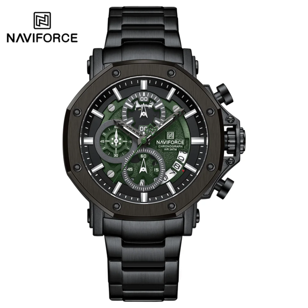 Naviforce 8065- Black Green Watch For Men