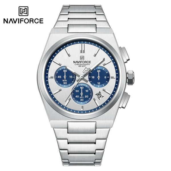 Naviforce 8048 CH Silver Blue Watch For Men