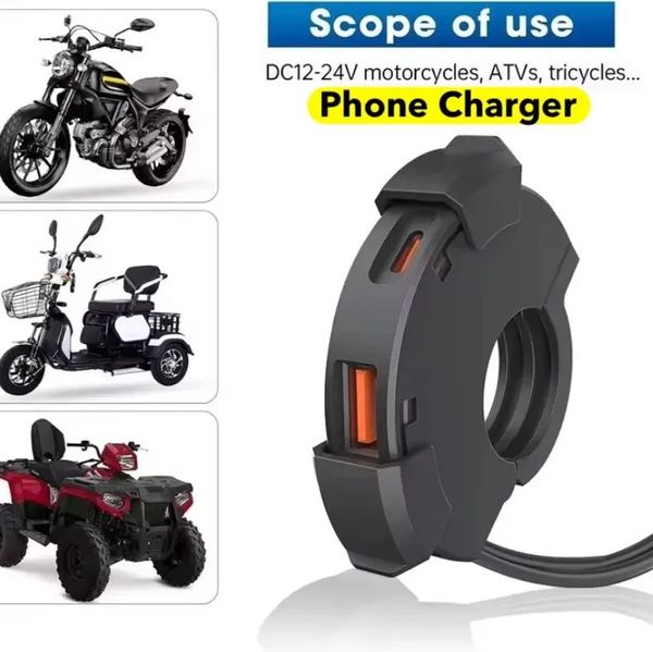 Universal Motorcycle Handlebar Phone Fast Charger .