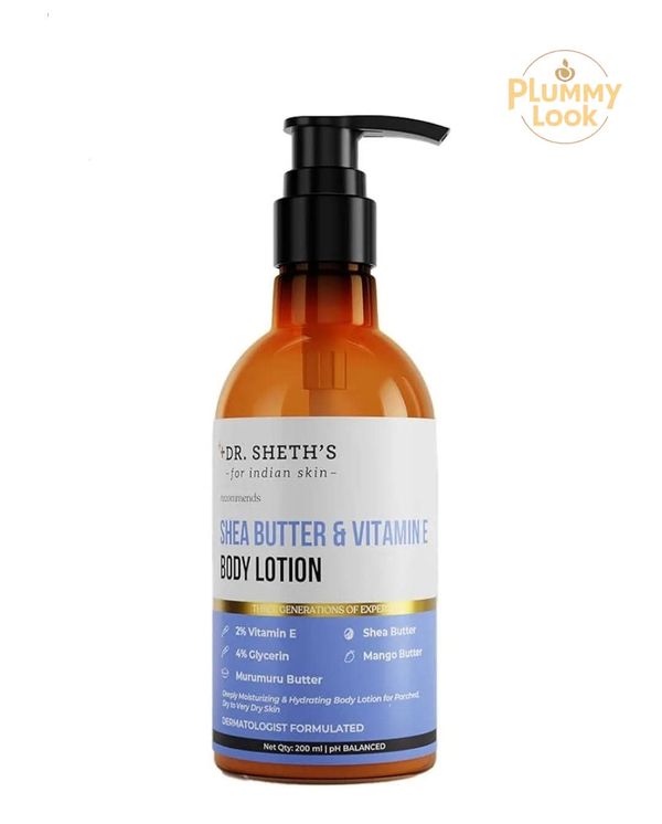 Dr. Sheth's Shea Butter & Vitamin E Body Lotion | pH Balancing Moisturizer for Deep Nourishment & Hydration | -(200ml)