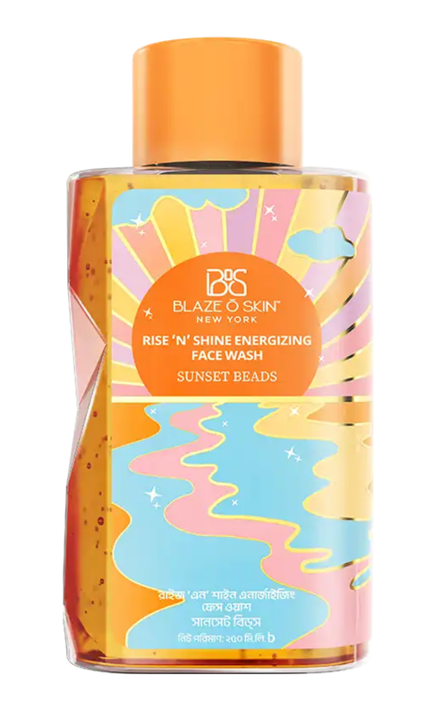Blaze O’ Skin Rise ‘N’ Shine Energizing Face Wash – Sunset Beads 250ml - Image 1