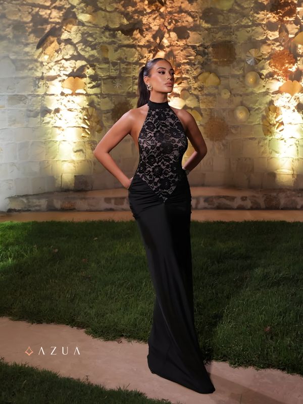 Carol Black Halter Maxi Dress