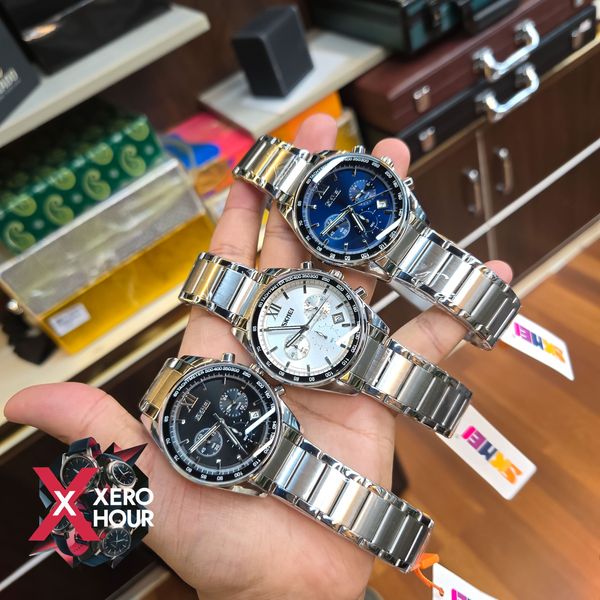 SKMEI 9096 Men’s Fashion Japan Movt Quartz Watch Stainless Steel | Black, White,Blue