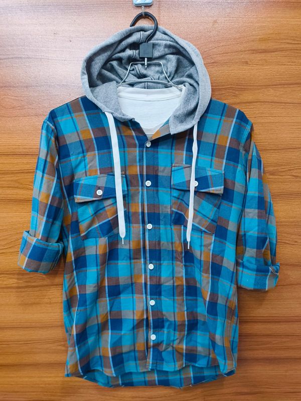 Premium Hooded Check shirt 002