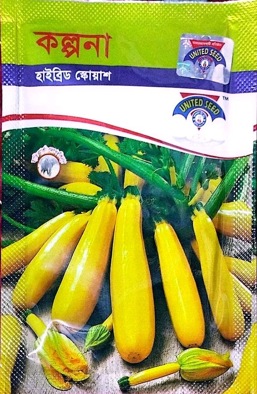 হাইব্রিড হলুদ জাতের স্কোয়াস বীজ কল্পনা । Hybrid variety squash seeds imagination. ( Yellow colour )