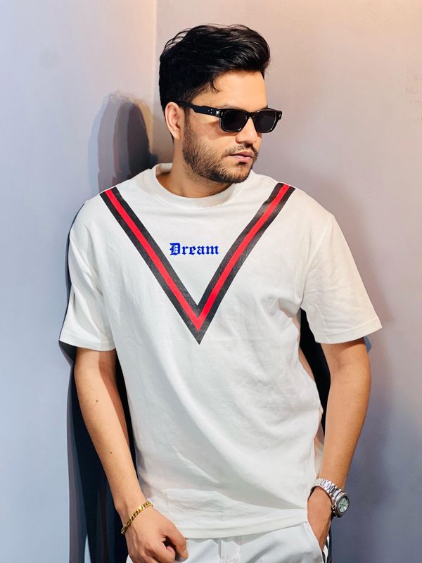 Drop Shoulder T-shirt - WHITE