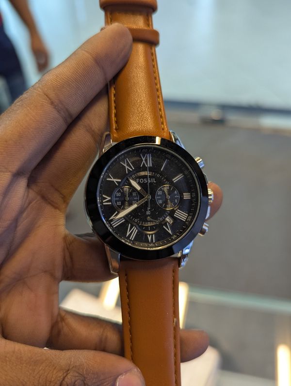 Fossil Q Mustard Belt Silver/Black Dial