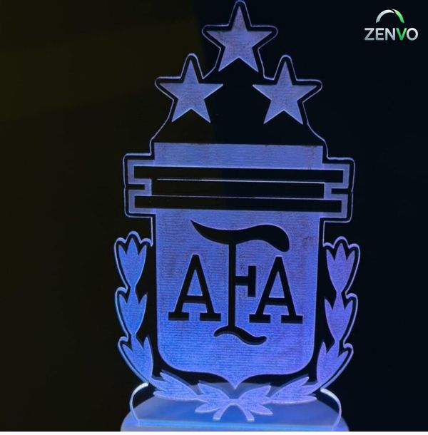 GearUP Acrylic Multicolor Night Lamp (Argentina Football Logo)