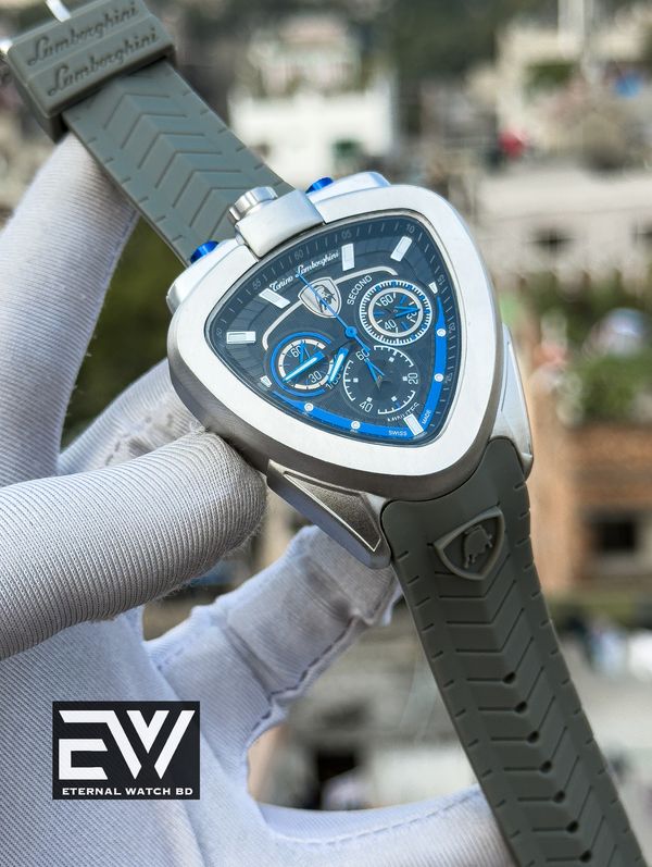LAMBORGHINI GRAY BELT BLUE DIAL