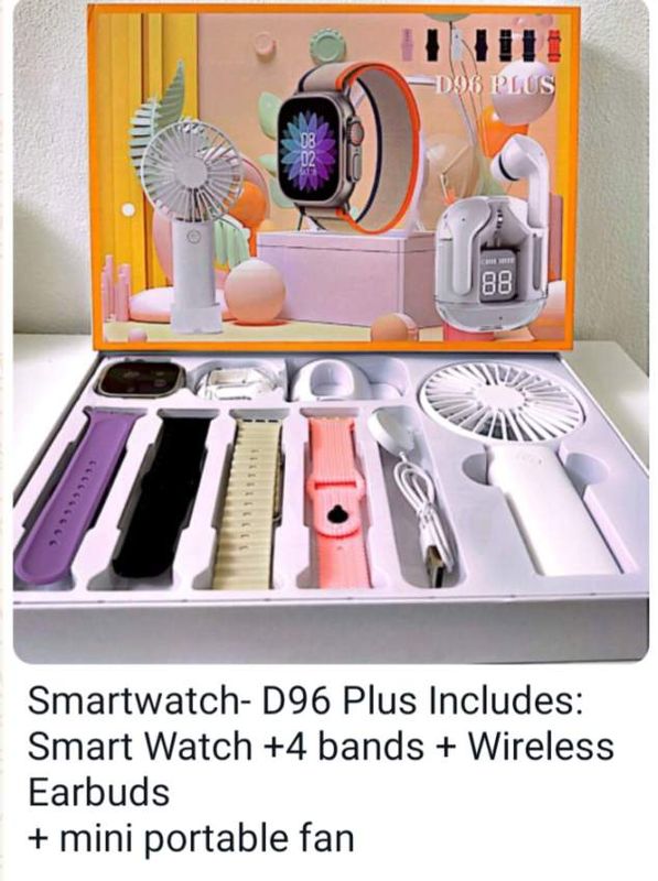 D96 Plus Smart Watch Set Mini Fan Earphone Watch