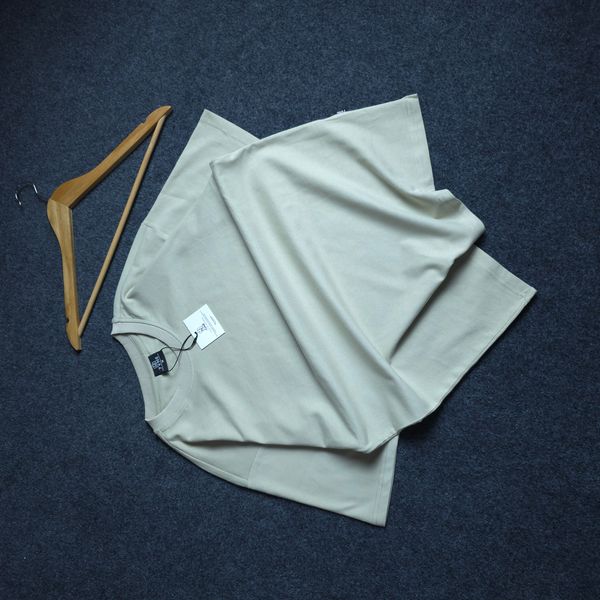 Solid (Pastel Light Olive) Premium Oversized Drop Shoulder T-shirt