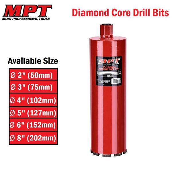 Diamond Sharp Core Drill Bits ( 2" | 3" | 4" | 5" | 6" | 8" ); Model : MJ15002