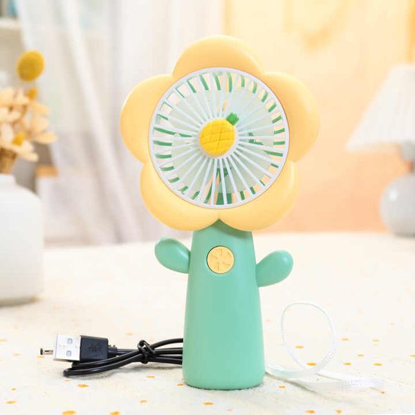Flower Design Handheld & Desktop USB Fan – Cute & Portable (DD 8088)