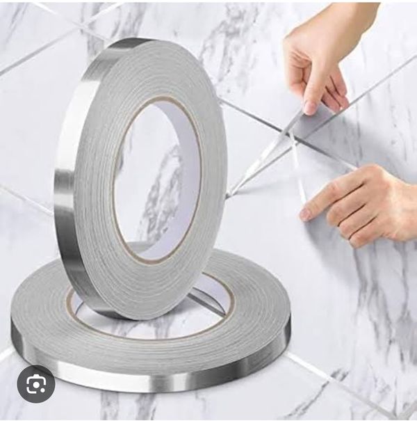 166 Feet (Silver color) Self-Adhesive Waterproof Tile Gap Tape for Floor and Wall Sealing(1 line tiles gap adhesive)