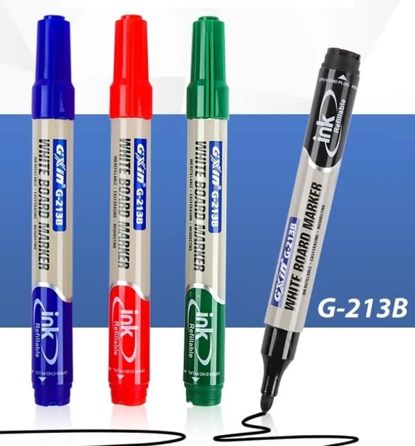 GxIN G-213B Refillable Whiteboard Marker (Available in various colors, including black, blue, red, and green)