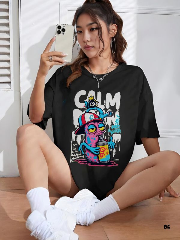 Calm Down Premium Drop Shoulder T-shirt - 05