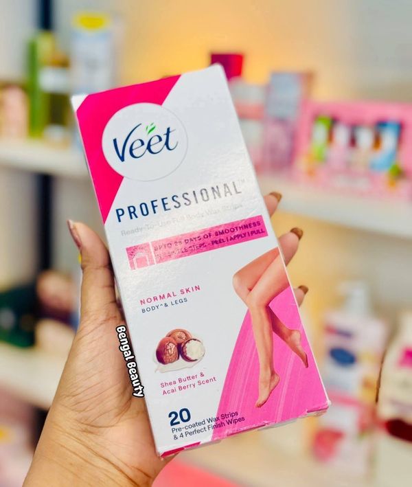 Veet Professional Dry Skin Hair Removal Wax Strips 20 Strips for Body & Legs