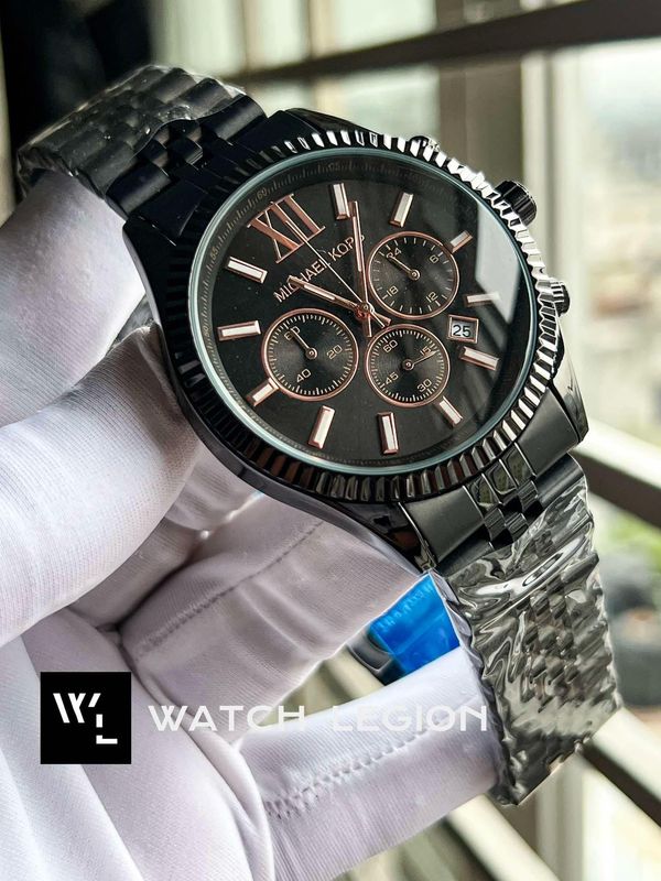 MK CHRONO FULL BLACK ROSE GOLD DIGIT