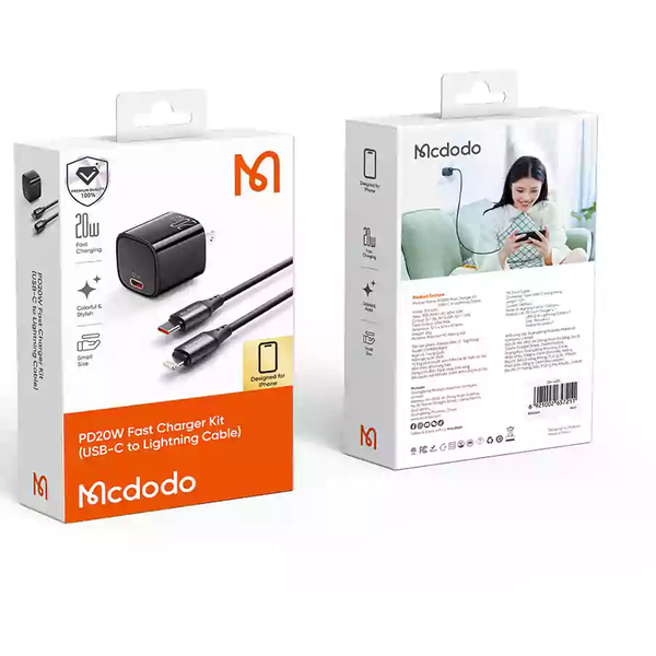 Mcdodo PD 20W Fast Charger Kit (USB-C to Lightning Cale)