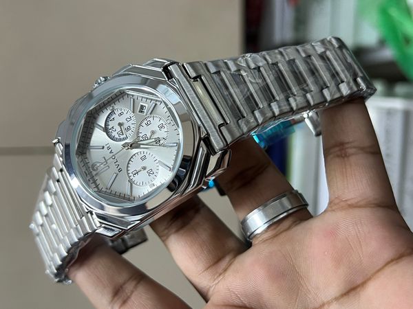 BVLGARI CHRONO GLOSSY WHITE DIAL