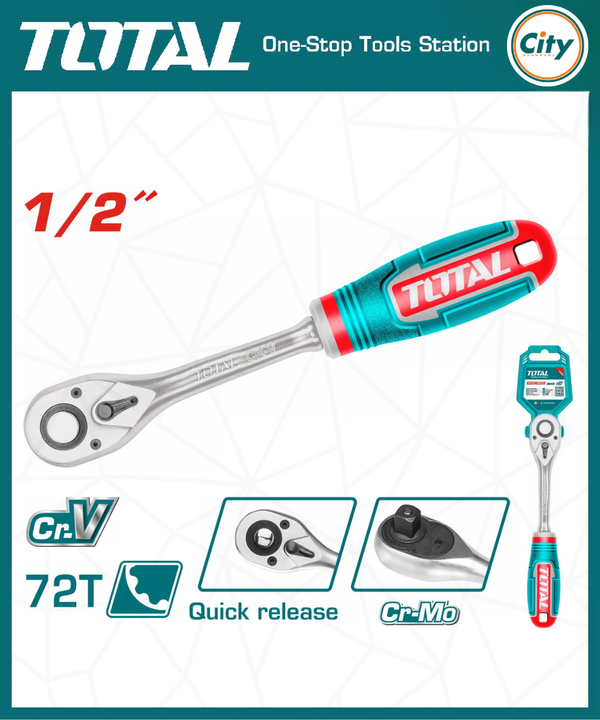 ১০ ইঞ্চি রাচেট রেঞ্চ 1/2" 45T TOTAL TOOLS THT106126