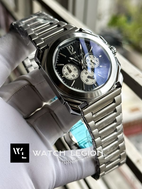 BVLGARI CHAIN BLACK PLAIN DIAL WHITE SUB