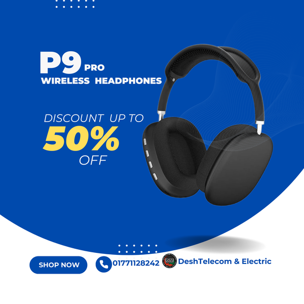 P9 Pro max Wireless Bluetooth Headphones Headset Stereo Sound Sports Earphone