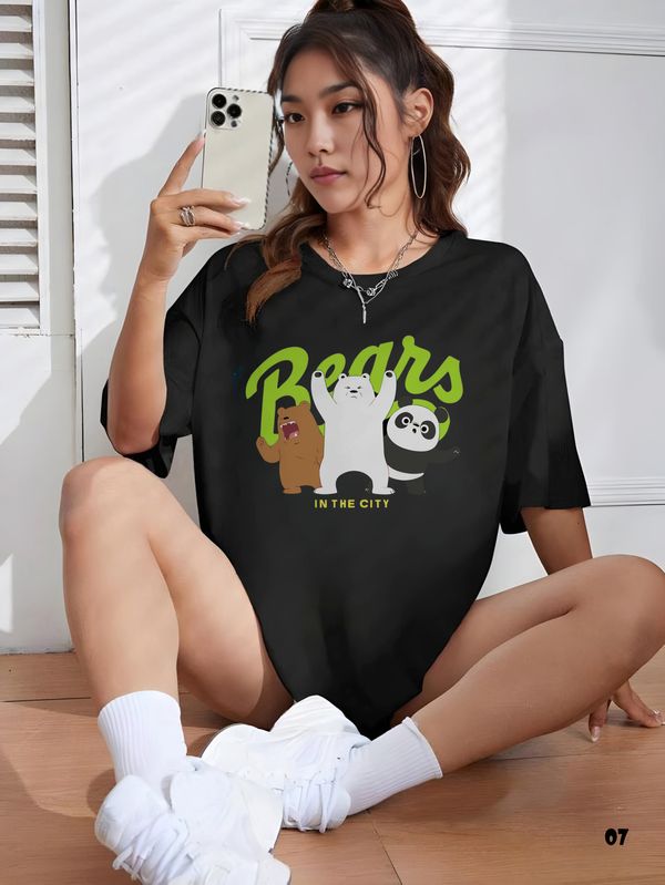 Bears in the City Premium Drop Shoulder T-shirt - 07
