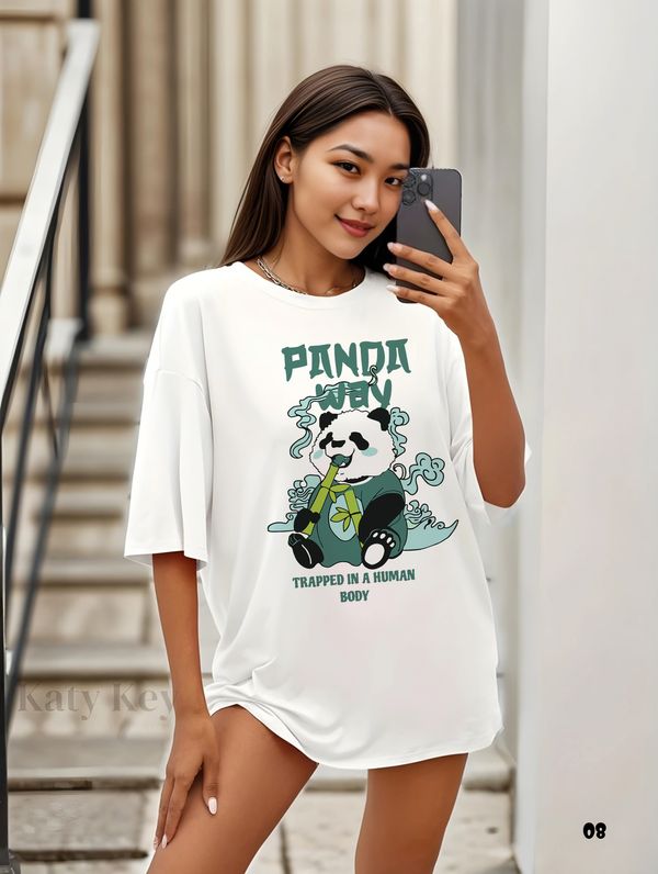 Panda Way Premium Drop Shoulder T-shirt - 08