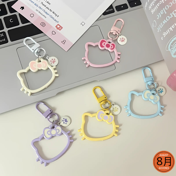 Kawaii Kitty Frame Keychain β Pastel Collection