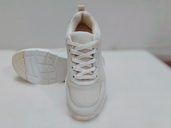 PRIMARK Casual Sneaker Shoes for Women-Cream White.