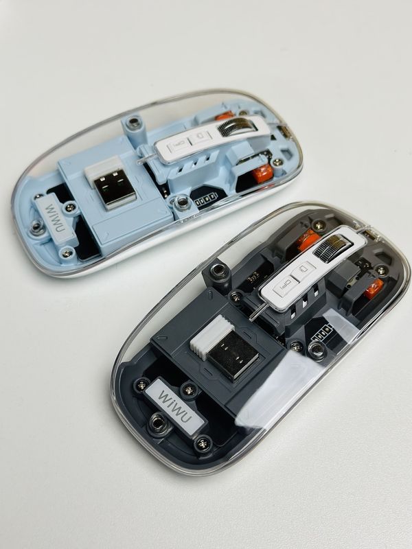 Trendy Hot Selling WIWU Crystal Transparent Wireless Mouse- Gray Color Inside ওয়্যারলেস মাউস।