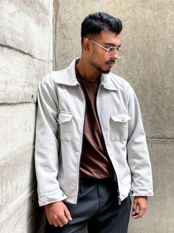 Tetul's zipup classic Jacket_Textured Grey (Unisex)