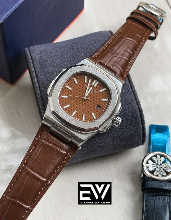 PATEK BRWON BELT BROWN DIAL SWEEP MOVEMENT
