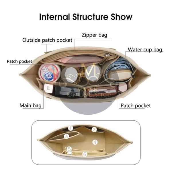 💥LouisWill Felt Insert Bag Cosmetic Bag Handle Bag Liner Bag - Image 6