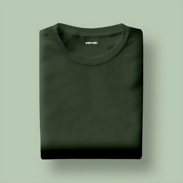 Dark Greyish Green Unisex Half Sleeve T-shirt