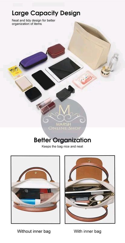 💥LouisWill Felt Insert Bag Cosmetic Bag Handle Bag Liner Bag - Image 2