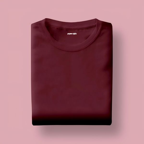 Maroon Unisex Half Sleeve T-shirt